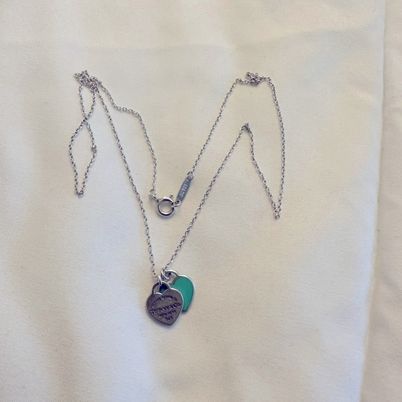Tiffany & Co mini double heart necklace